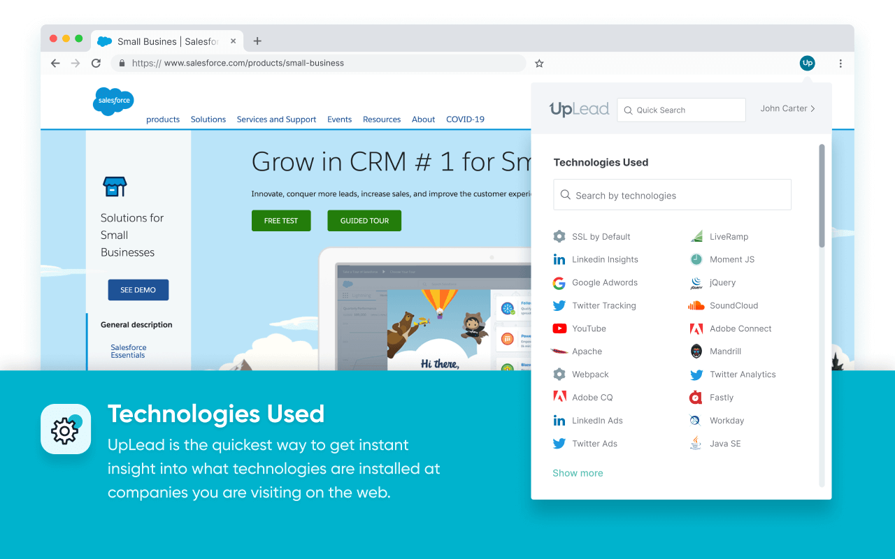 UpLead - Find Emails on Websites chrome谷歌浏览器插件_扩展第3张截图