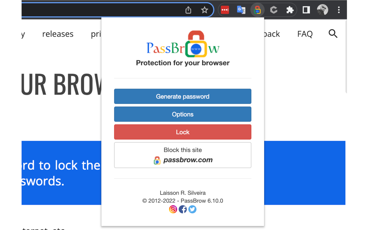 PassBrow: Browser Password/Site Blocking chrome谷歌浏览器插件_扩展第4张截图