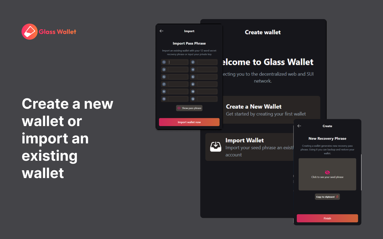 Glass wallet | Sui wallet chrome谷歌浏览器插件_扩展第2张截图