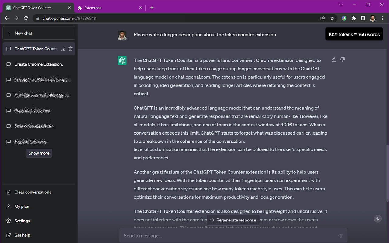 ChatGPT Token Counter chrome谷歌浏览器插件_扩展第1张截图