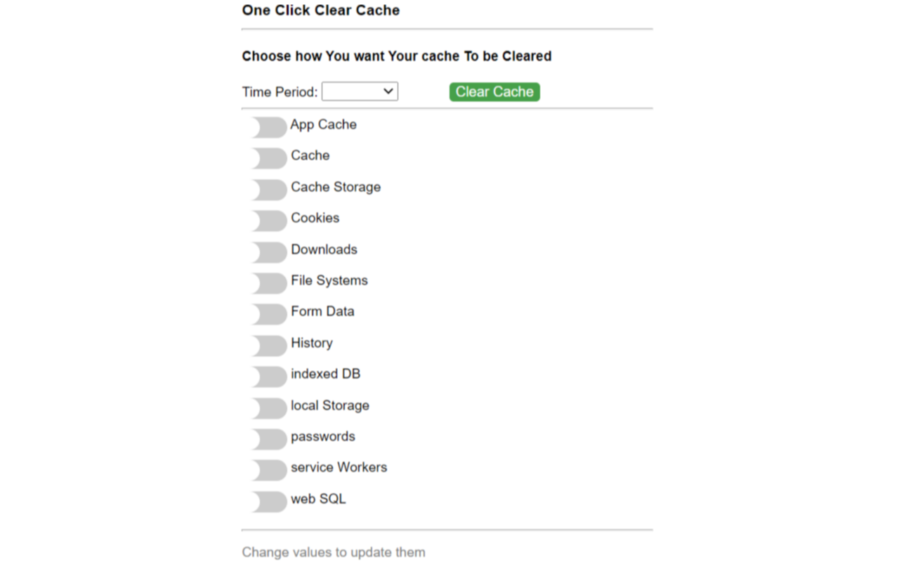 One Click Clear Cache chrome谷歌浏览器插件_扩展第1张截图