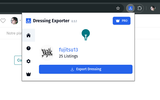 Dressing Exporter chrome谷歌浏览器插件_扩展第1张截图