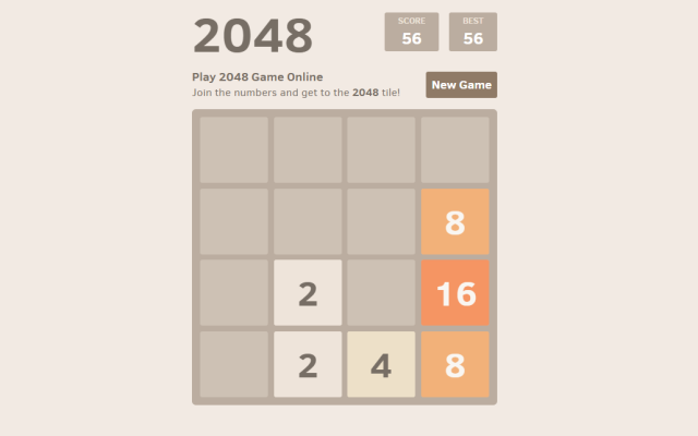 2048 Classic Game chrome谷歌浏览器插件_扩展第2张截图
