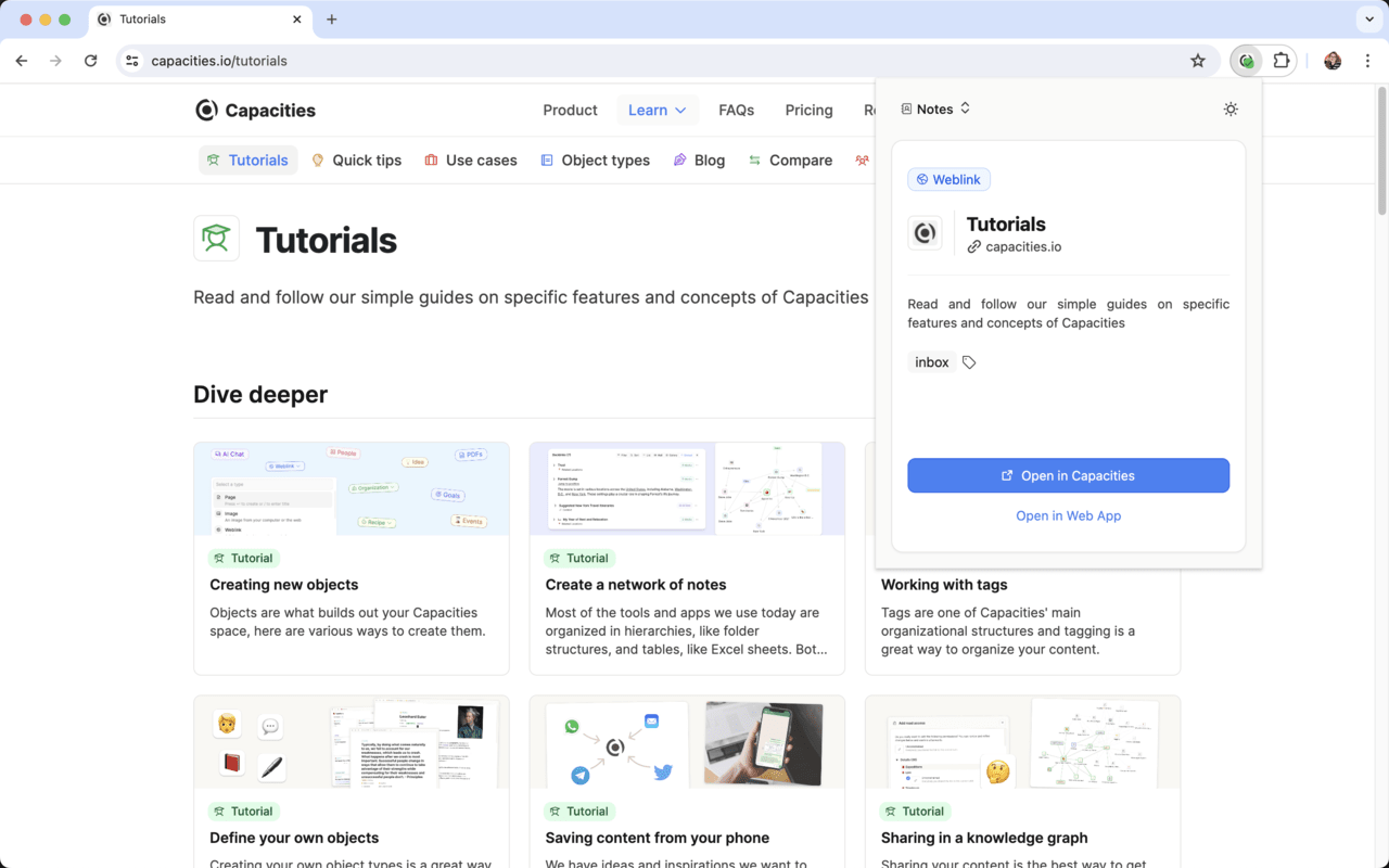 Capacities Web Extension chrome谷歌浏览器插件_扩展第1张截图