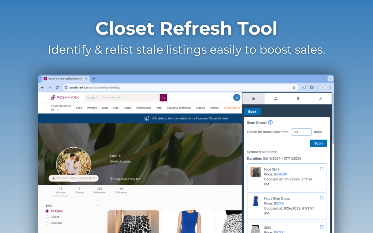 PoshPop | Poshmark Closet Bot chrome谷歌浏览器插件_扩展第3张截图