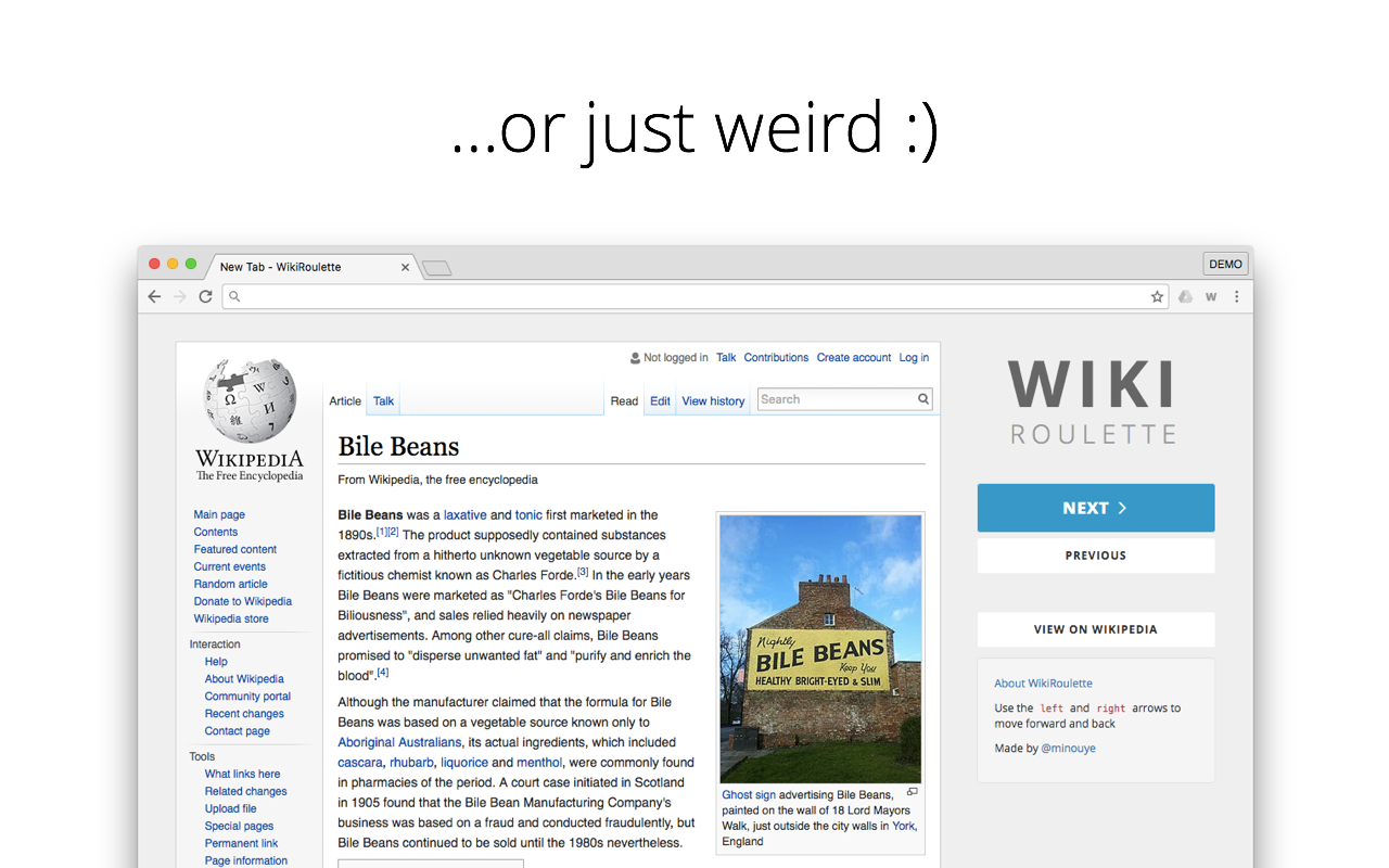 WikiRoulette chrome谷歌浏览器插件_扩展第2张截图