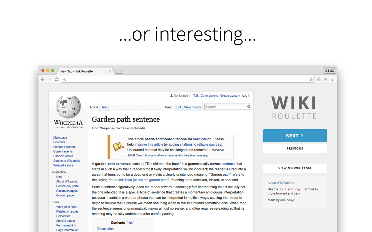 WikiRoulette chrome谷歌浏览器插件_扩展第3张截图