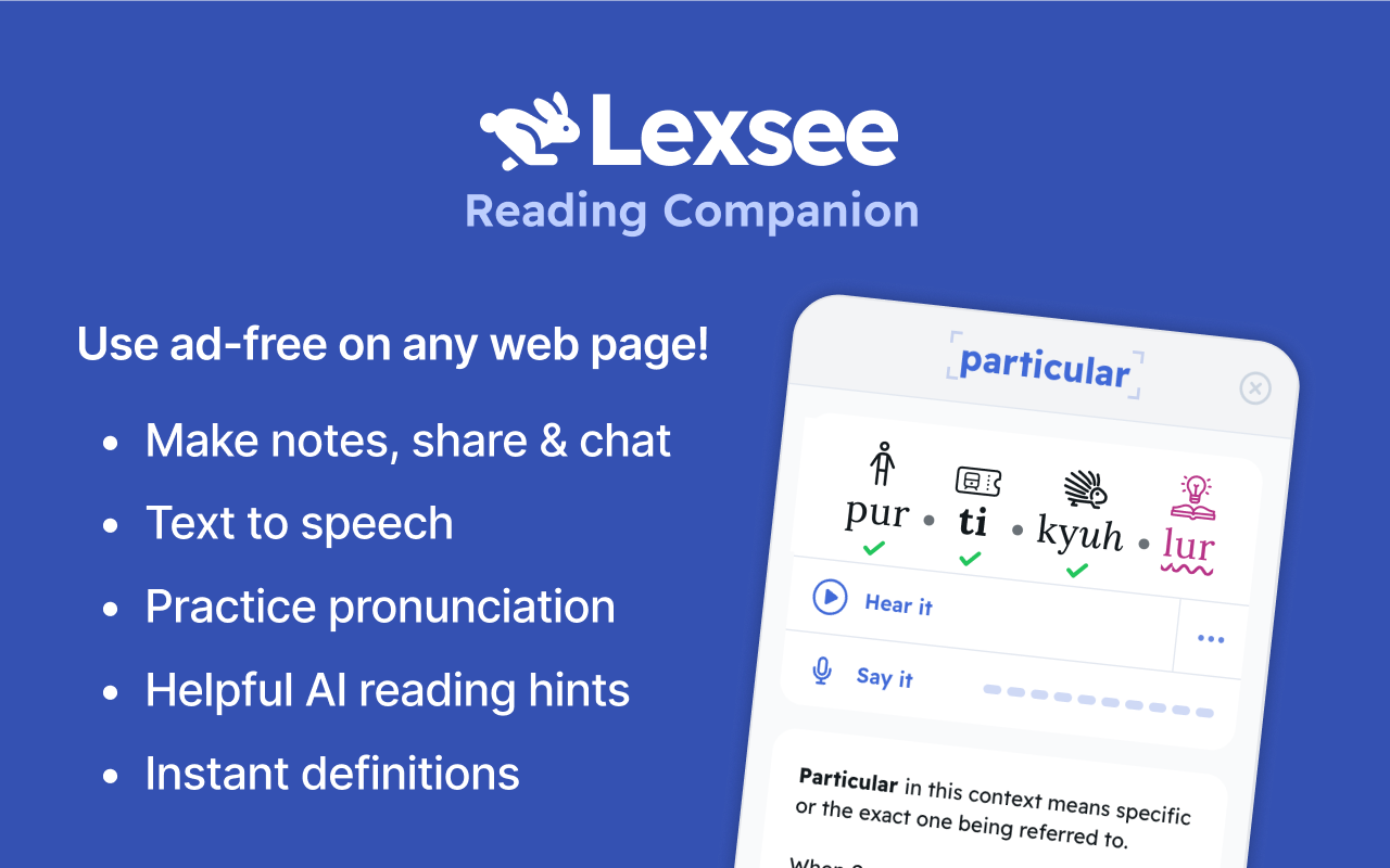 Lexsee - AI Language and Reading Companion chrome谷歌浏览器插件_扩展第4张截图
