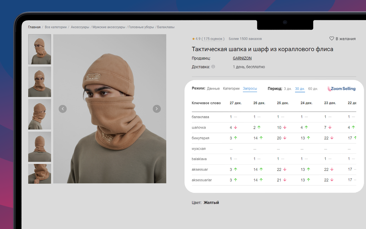ZoomSelling - аналитика по Uzum Market chrome谷歌浏览器插件_扩展第2张截图