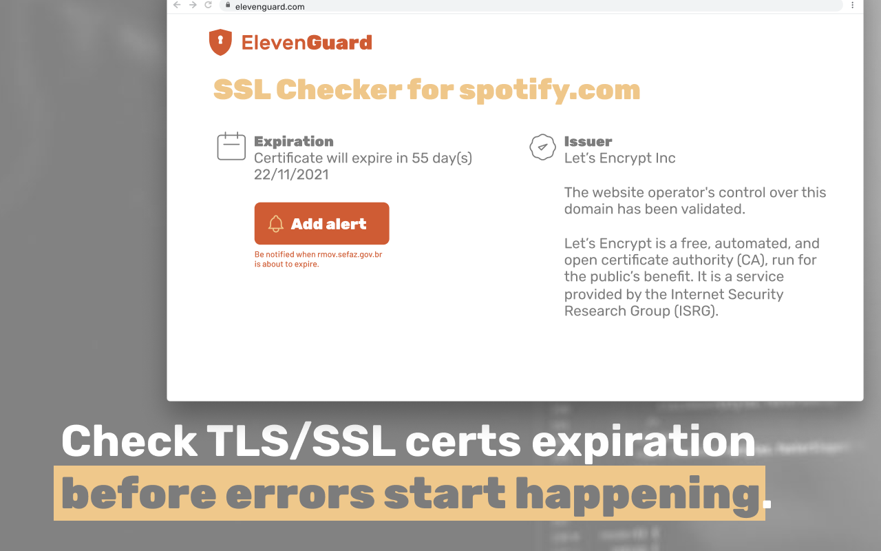 TLS/SSL checker and reminder - ElevenGuard chrome谷歌浏览器插件_扩展第3张截图