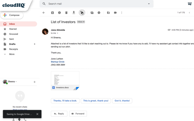 Save Emails to Drive by cloudHQ chrome谷歌浏览器插件_扩展第3张截图