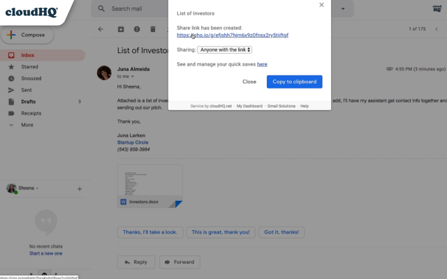 Save Emails to Drive by cloudHQ chrome谷歌浏览器插件_扩展第4张截图
