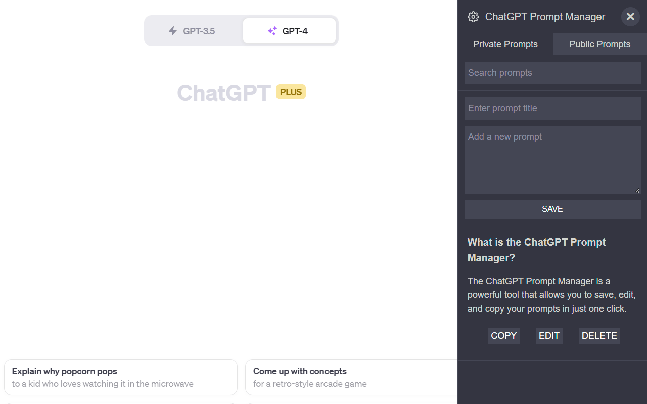 ChatGPT Prompt Manager chrome谷歌浏览器插件_扩展第4张截图