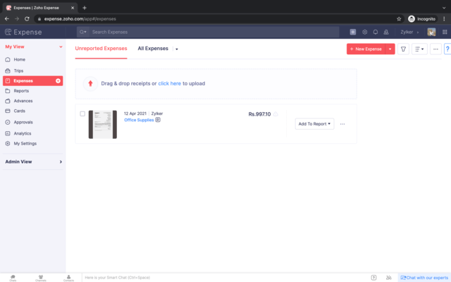 Zoho Expense chrome谷歌浏览器插件_扩展第2张截图