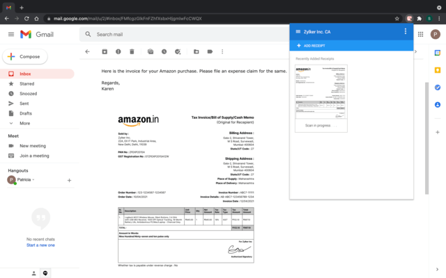 Zoho Expense chrome谷歌浏览器插件_扩展第4张截图