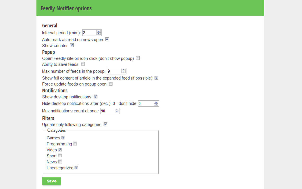 Feedly Notifier chrome谷歌浏览器插件_扩展第2张截图