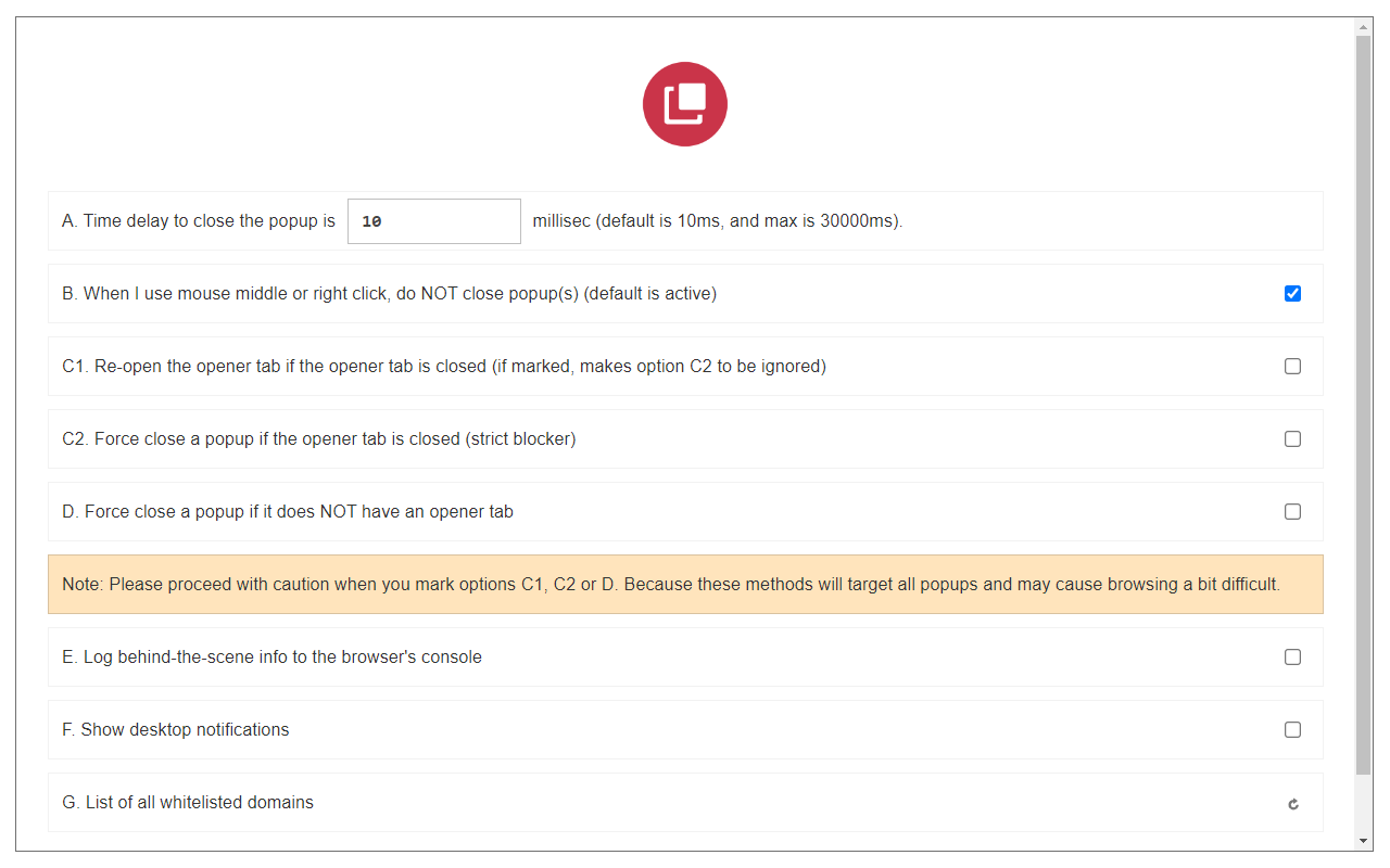 Popup Blocker (Lite) chrome谷歌浏览器插件_扩展第2张截图
