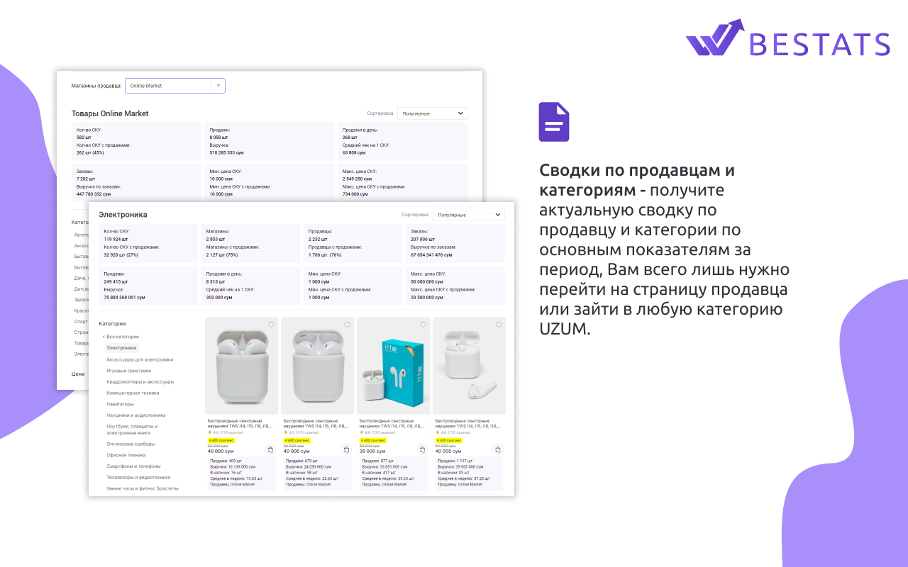 BESTATS - Аналитика маркетплейса Uzum.uz chrome谷歌浏览器插件_扩展第5张截图