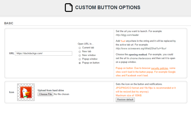 Custom Button chrome谷歌浏览器插件_扩展第4张截图