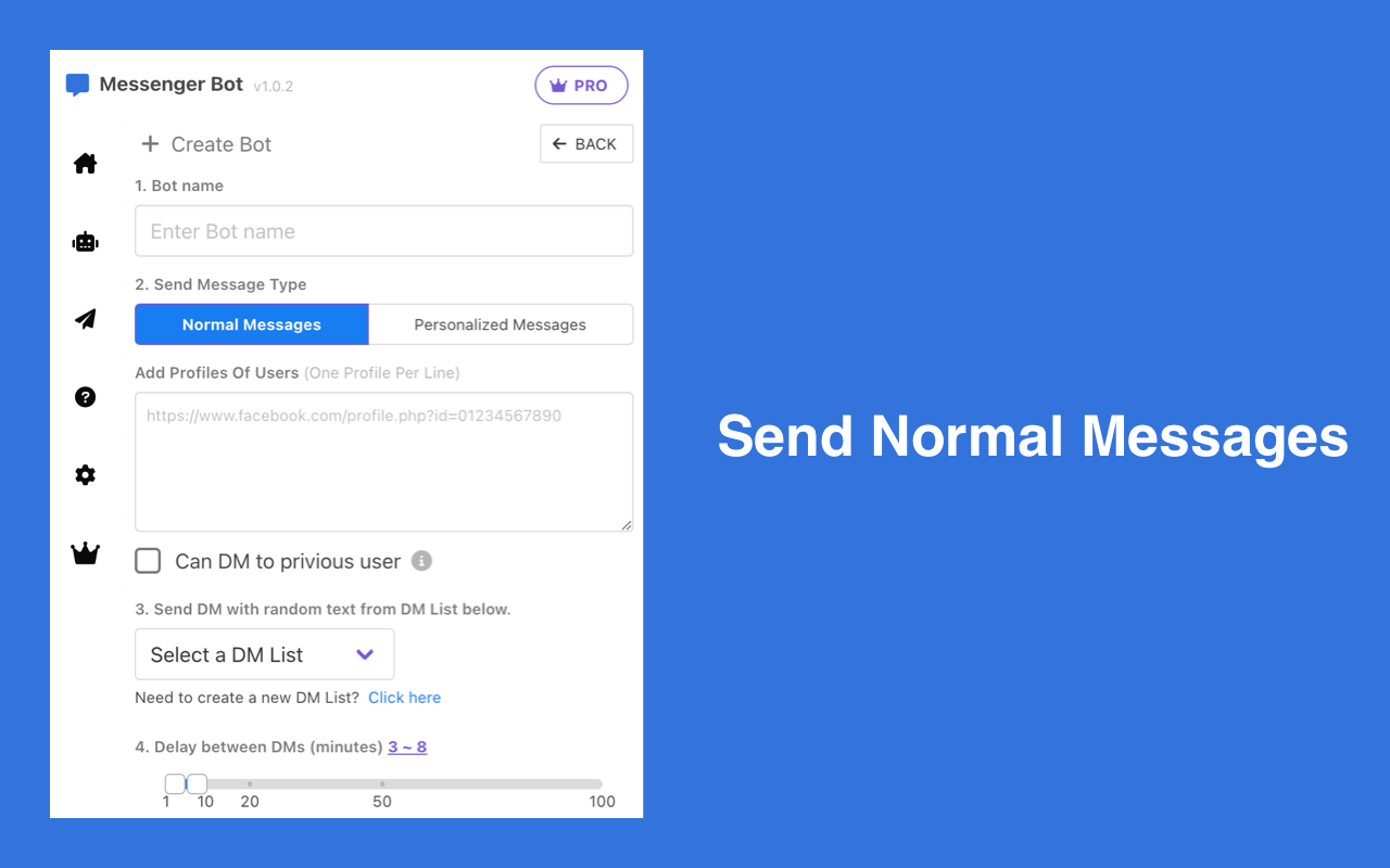 Messenger Bot - Automate Message Sender chrome谷歌浏览器插件_扩展第3张截图