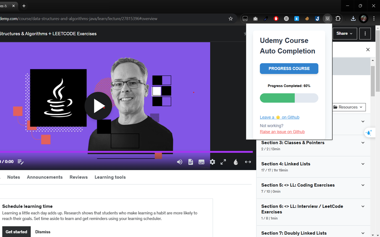 Udemy Course Auto Completion chrome谷歌浏览器插件_扩展第1张截图