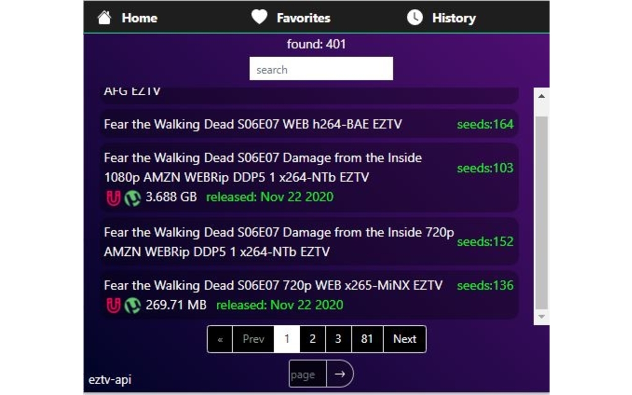 eztv - tv series & shows chrome谷歌浏览器插件_扩展第4张截图
