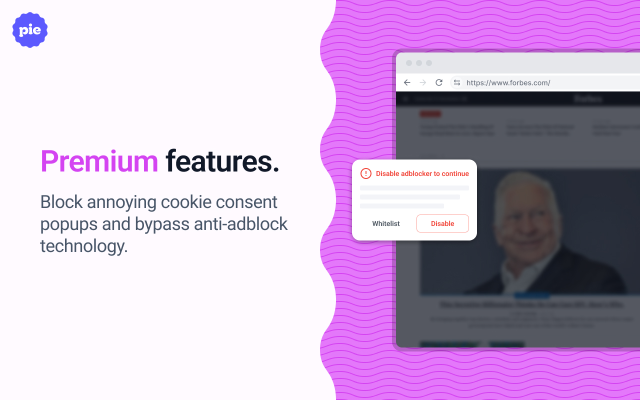 Pie Adblock - The Ad Blocker That Pays You chrome谷歌浏览器插件_扩展第2张截图