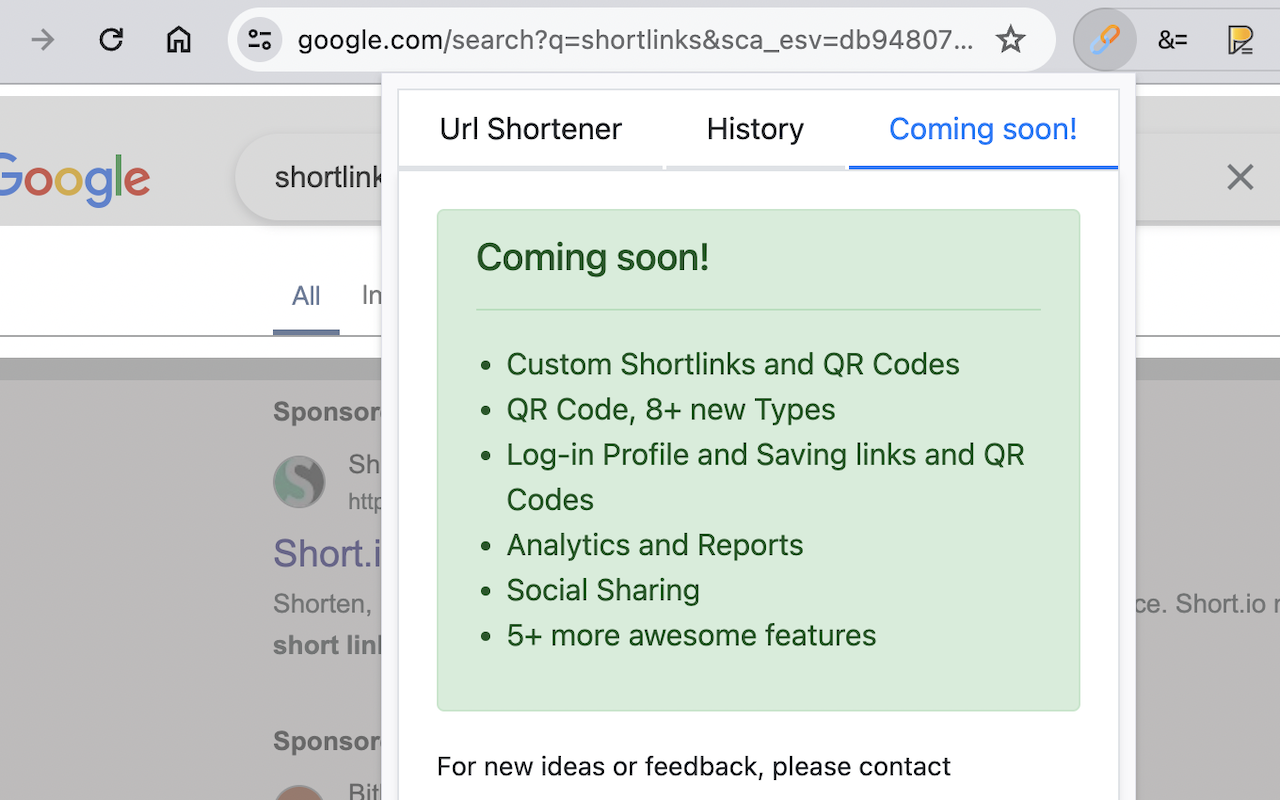 适用于Google Chrome™的网址缩短器 chrome谷歌浏览器插件_扩展第4张截图