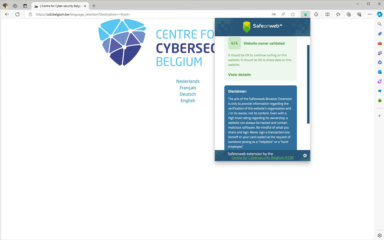 Safeonweb Browser Extension chrome谷歌浏览器插件_扩展第1张截图