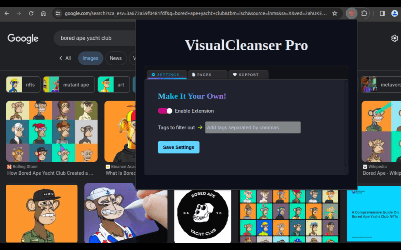VisualCleanser Pro chrome谷歌浏览器插件_扩展第1张截图