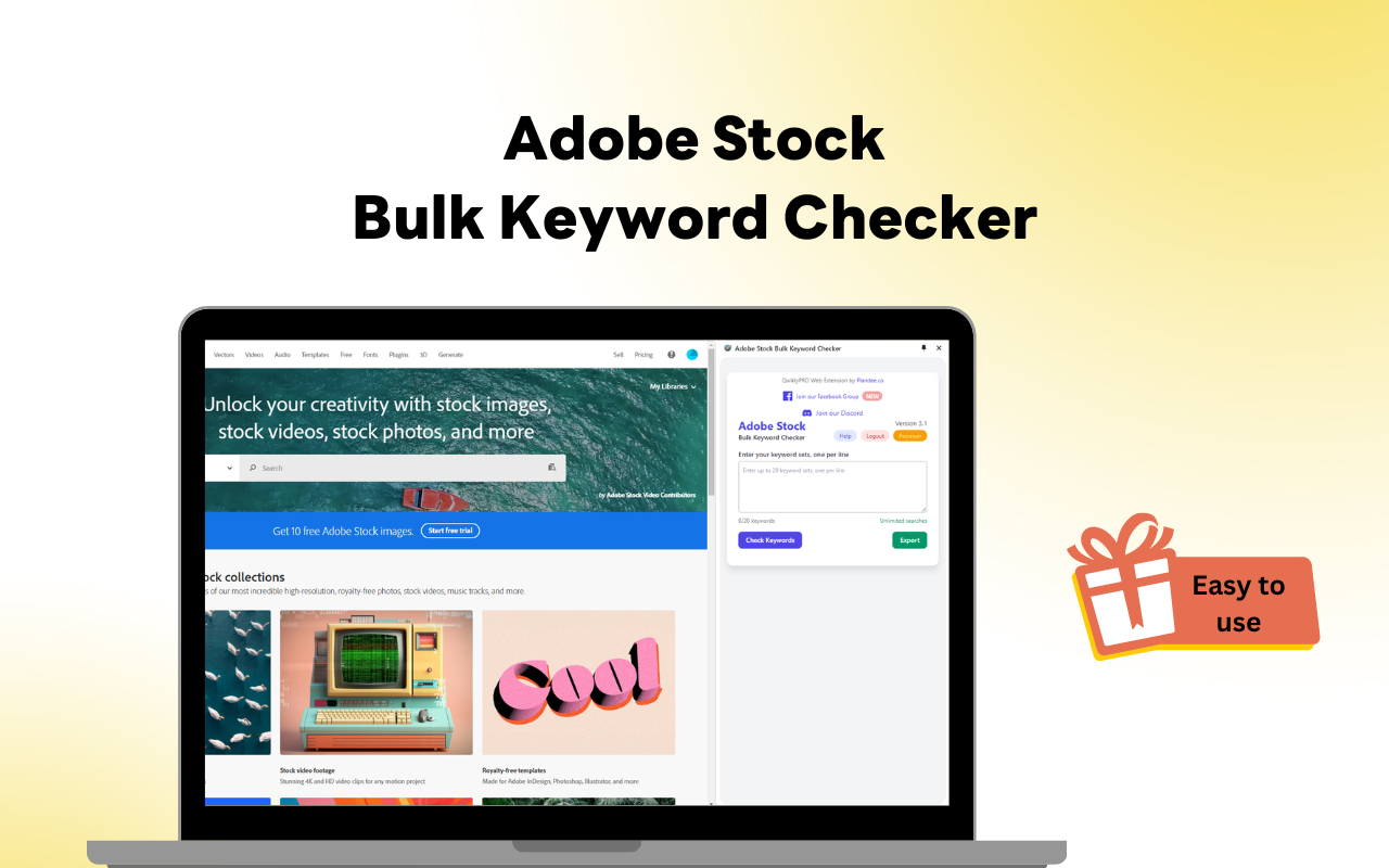 Adobe Stock Bulk Keyword Checker chrome谷歌浏览器插件_扩展第1张截图
