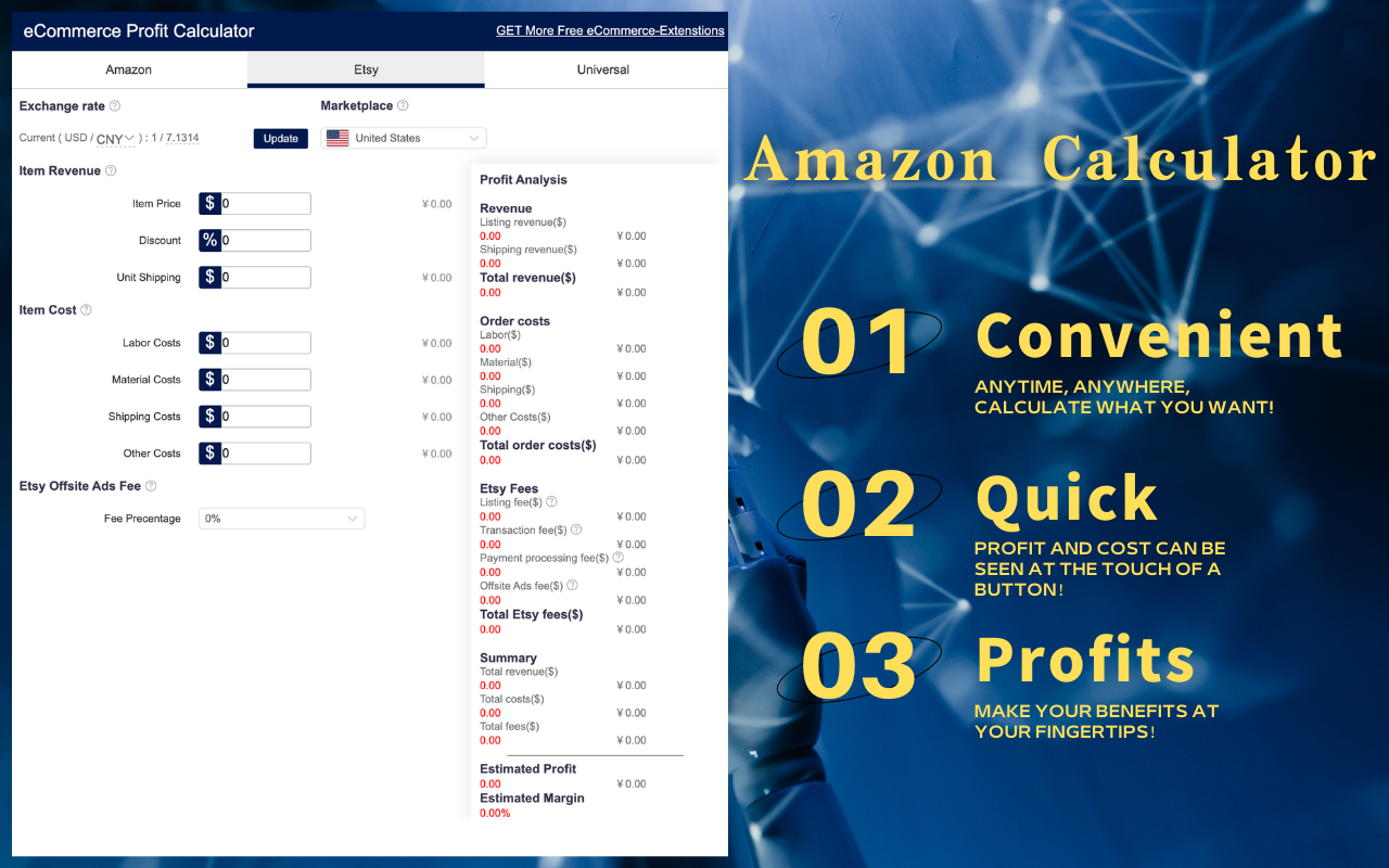 eCommerce Profit Calculator chrome谷歌浏览器插件_扩展第2张截图