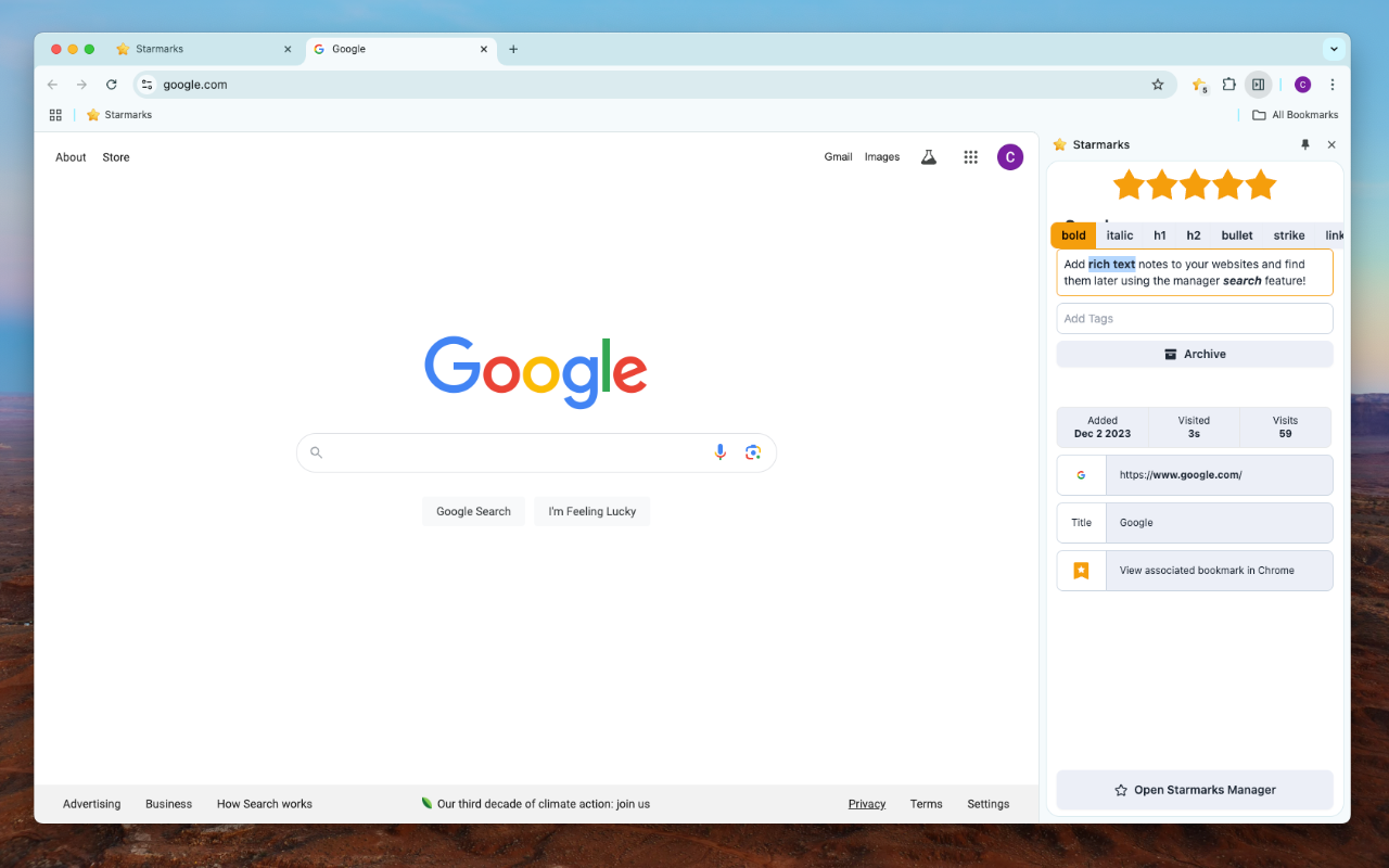 Starmarks Bookmark Manager chrome谷歌浏览器插件_扩展第4张截图