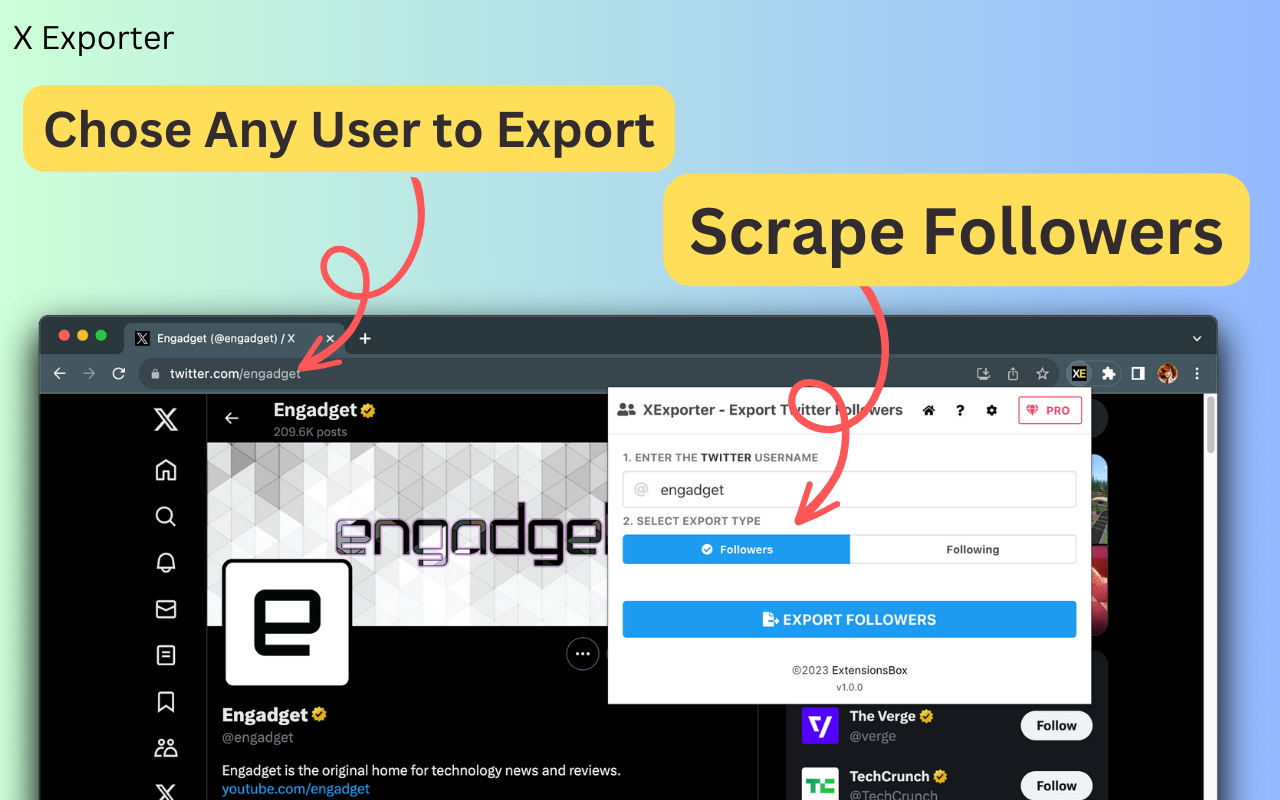 XExporter - 导出推特粉丝 chrome谷歌浏览器插件_扩展第2张截图