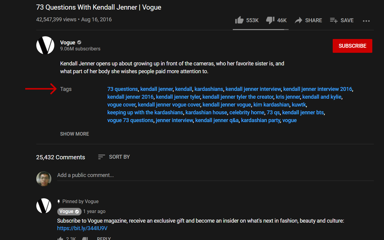 YouTube Tags chrome谷歌浏览器插件_扩展第1张截图
