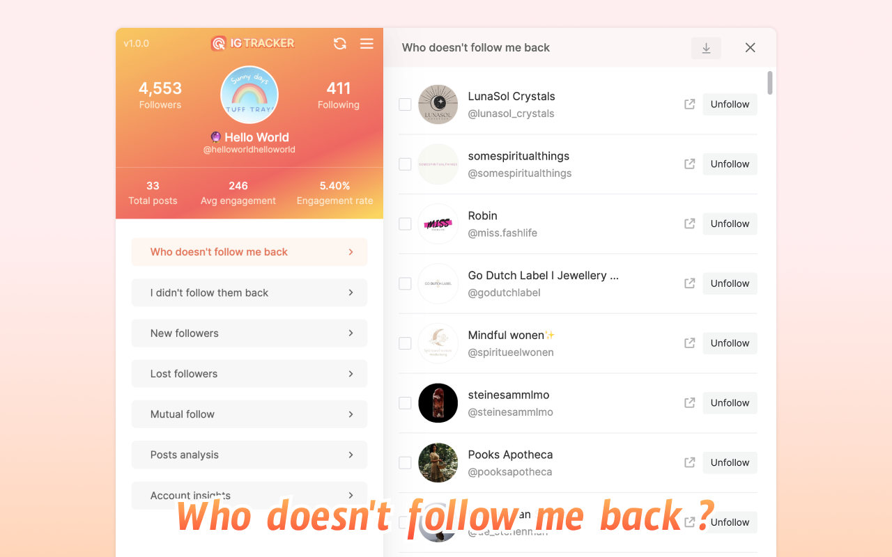 iTracker: Track your followers & posts chrome谷歌浏览器插件_扩展第2张截图