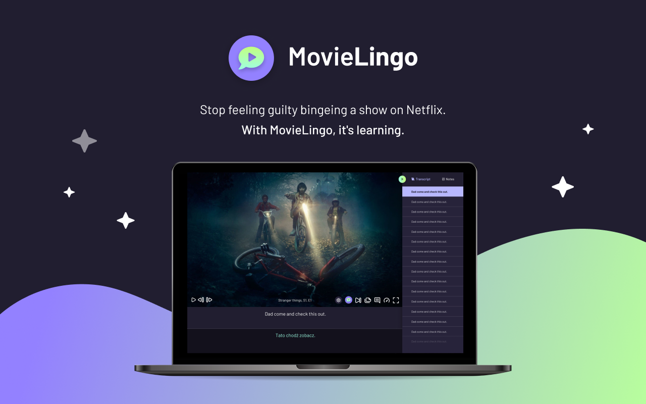MovieLingo: Learn languages with Netflix chrome谷歌浏览器插件_扩展第4张截图