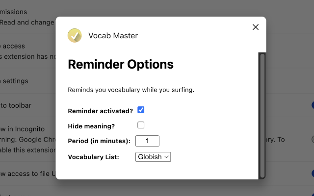 Vocab Master chrome谷歌浏览器插件_扩展第2张截图