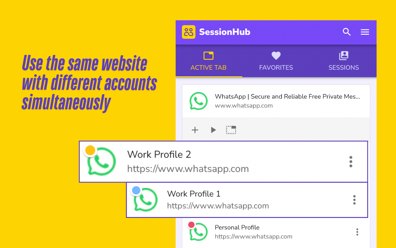 SessionHub: Multi-Account Browsing in Isolated Tabs chrome谷歌浏览器插件_扩展第1张截图