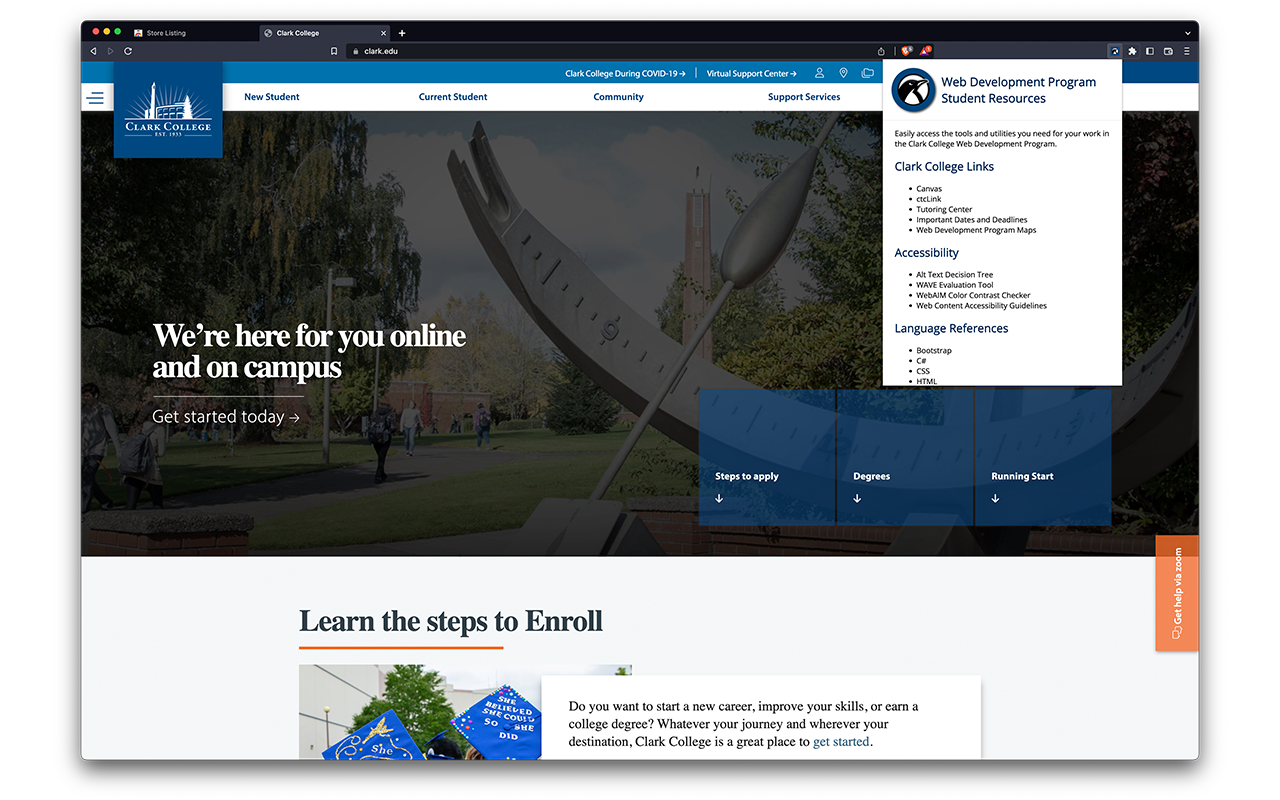 Clark College Web Development chrome谷歌浏览器插件_扩展第1张截图