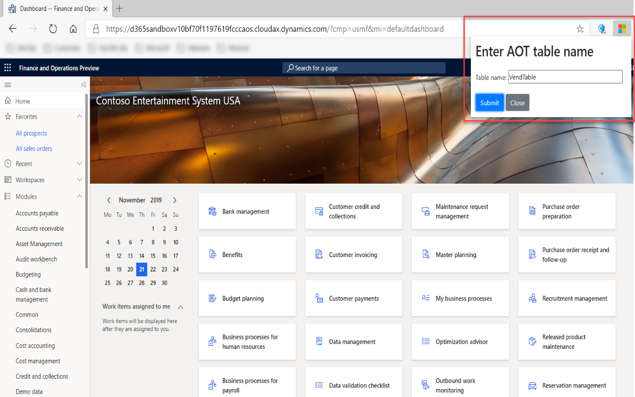 Dynamics 365 F&O table browser chrome谷歌浏览器插件_扩展第1张截图