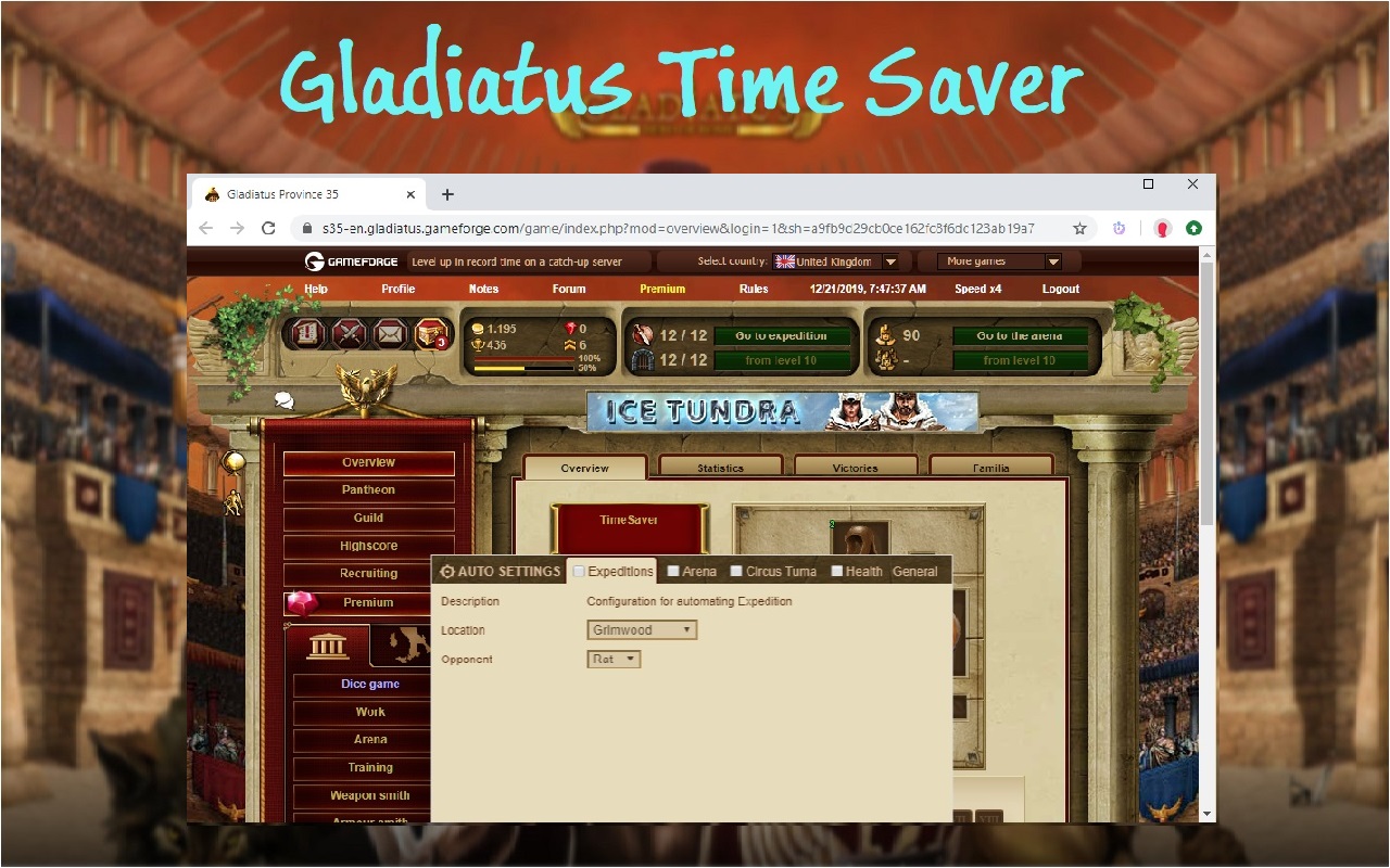 Gladiatus Time Saver (Gladiatus Bot) chrome谷歌浏览器插件_扩展第2张截图
