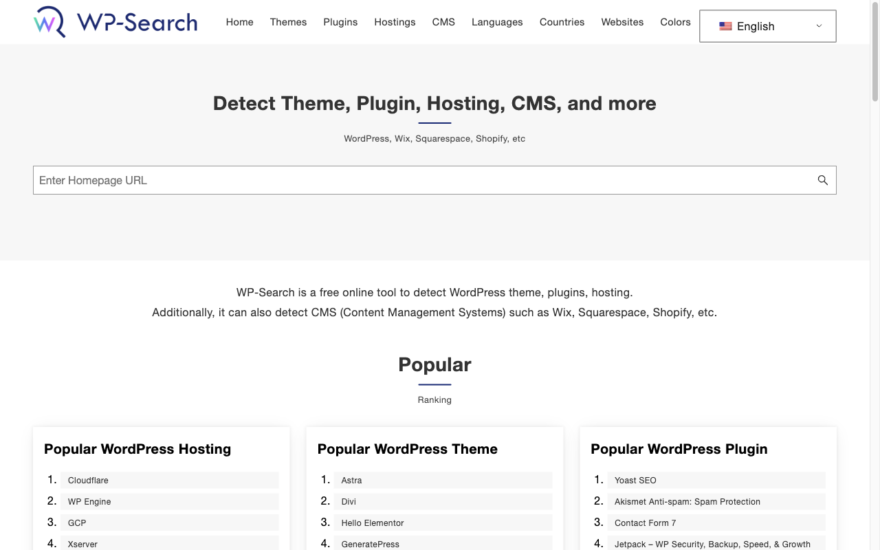 WP-Search - WordPress Theme, Plugin, Hosting Detector chrome谷歌浏览器插件_扩展第2张截图