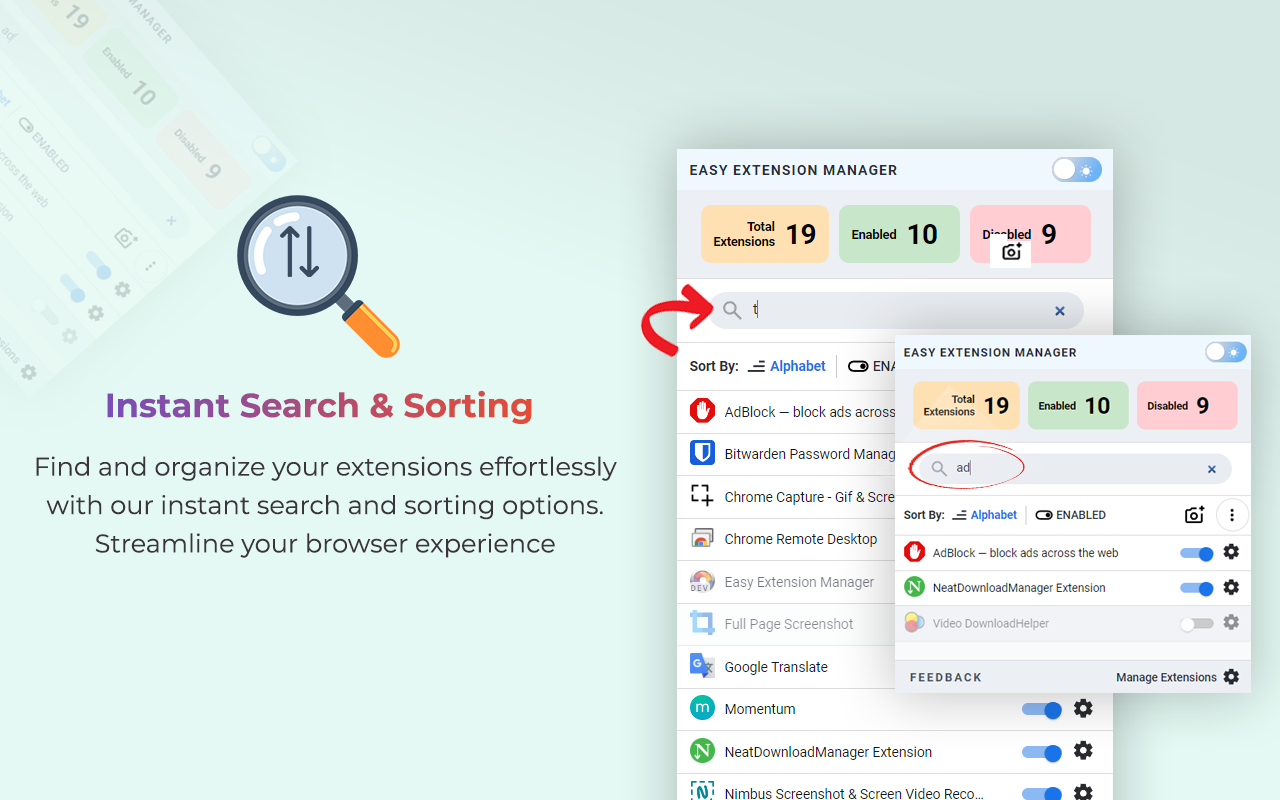 Easy Extension Manager chrome谷歌浏览器插件_扩展第1张截图
