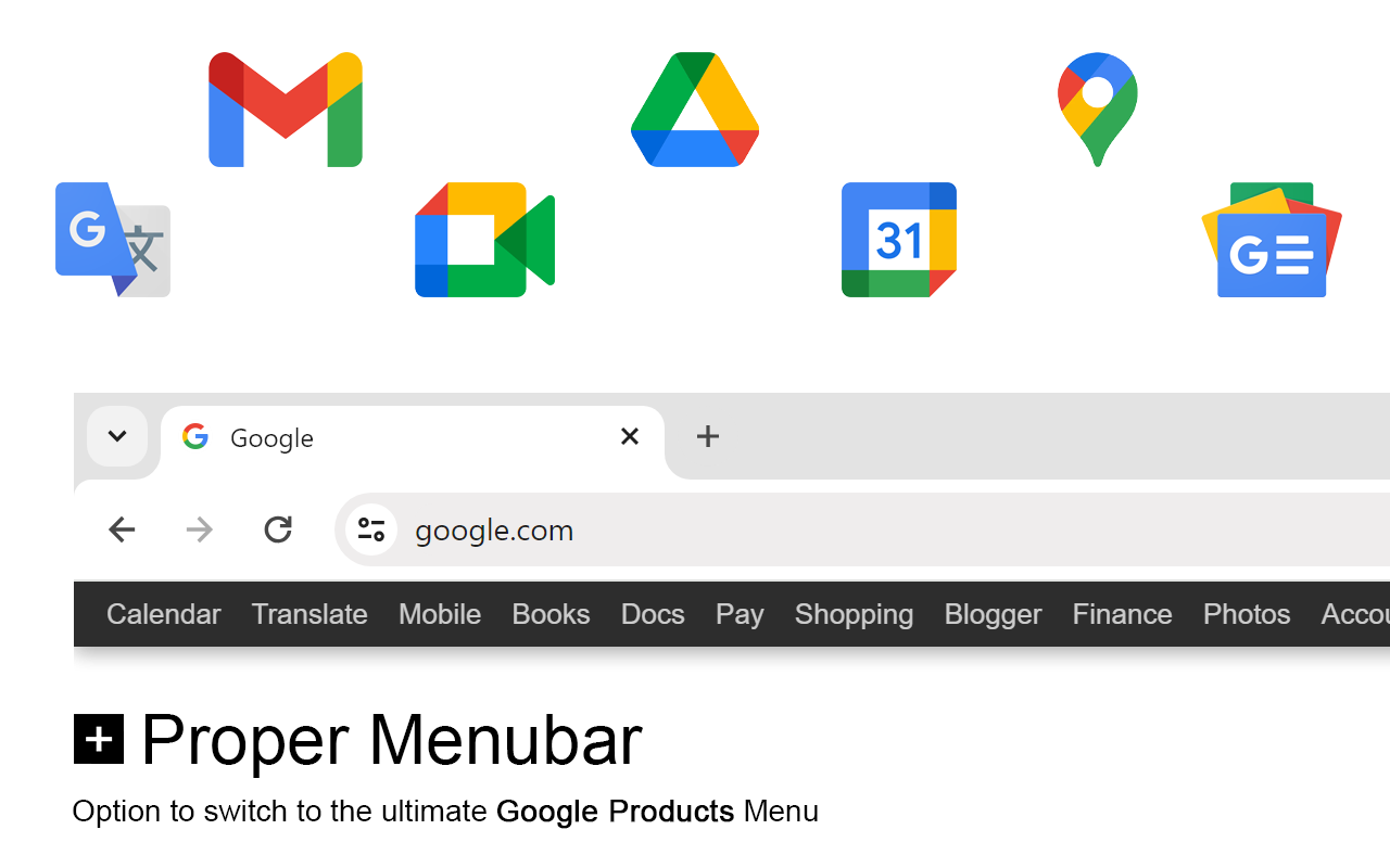 Proper Menubar for Google Chrome chrome谷歌浏览器插件_扩展第4张截图