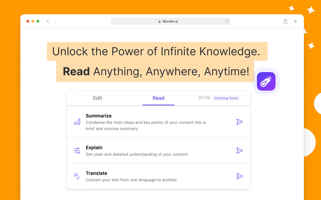 Wonder AI - Your GPT writing assistant chrome谷歌浏览器插件_扩展第1张截图