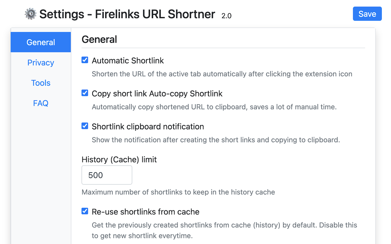 Firelinks URL Shortner chrome谷歌浏览器插件_扩展第1张截图