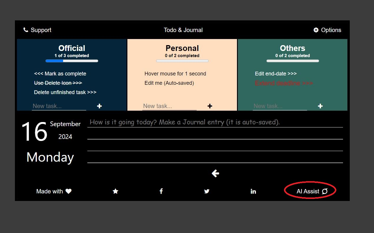 Todo and Journaling System chrome谷歌浏览器插件_扩展第3张截图