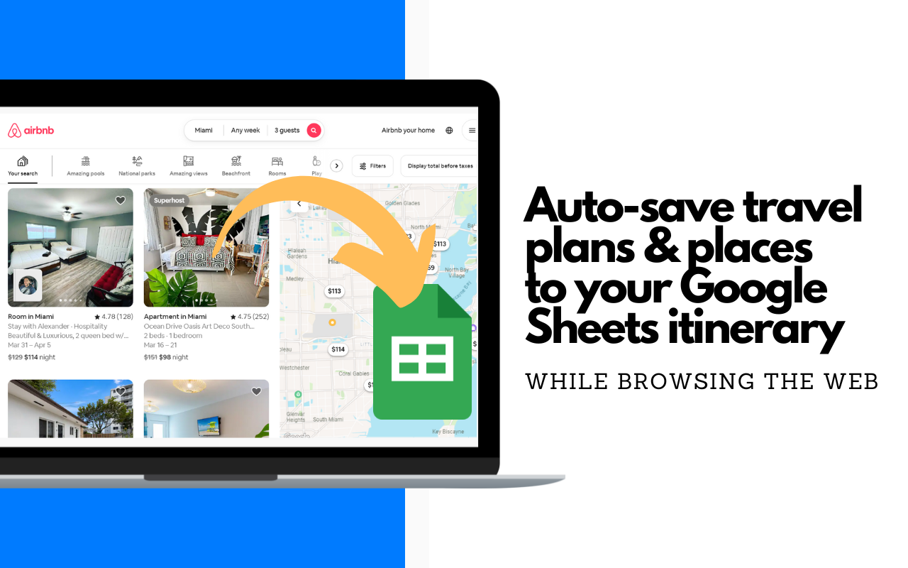 Travel Mapper: Save travel plans to Google Sheets chrome谷歌浏览器插件_扩展第3张截图