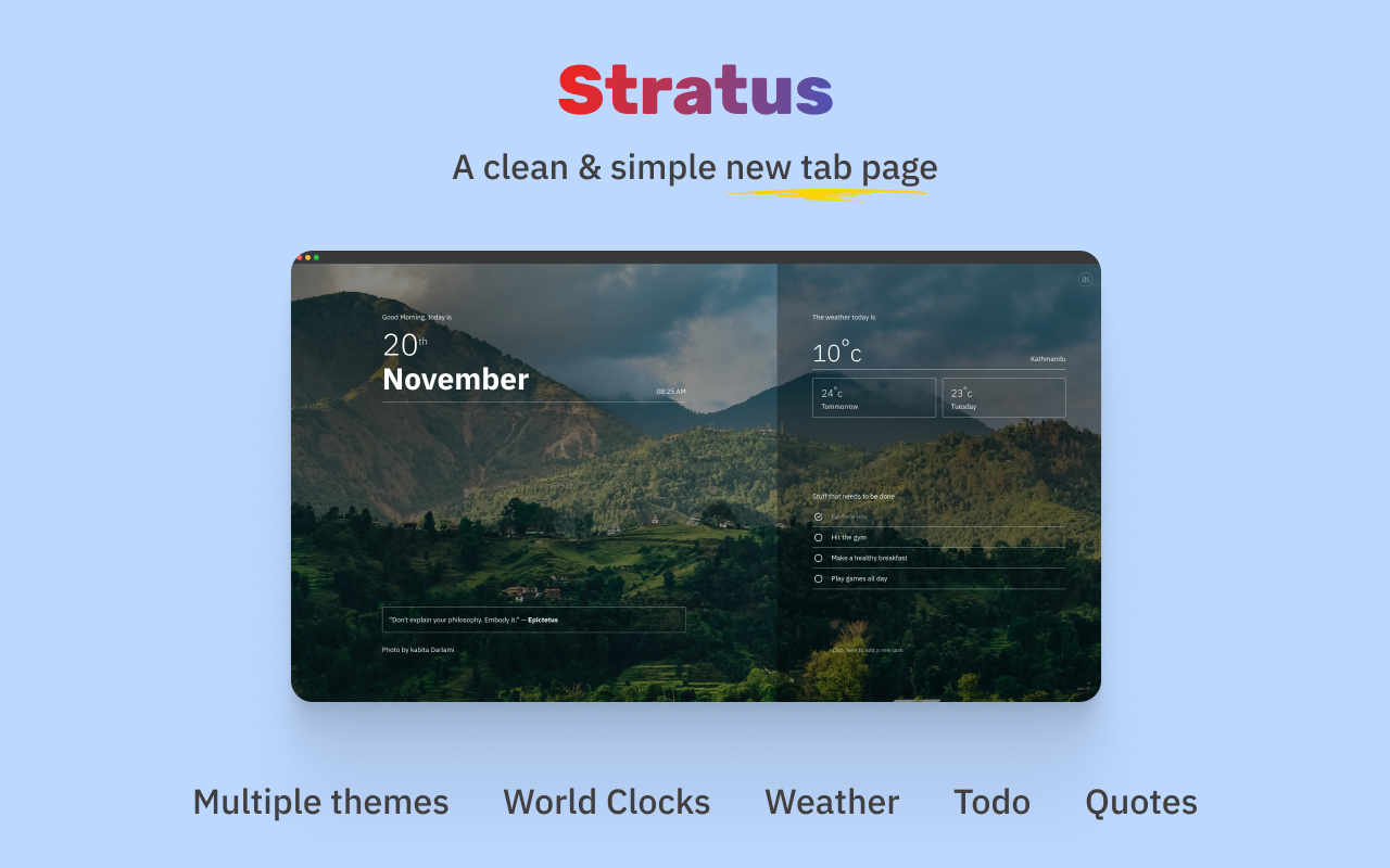 Stratus - New Tab page chrome谷歌浏览器插件_扩展第3张截图